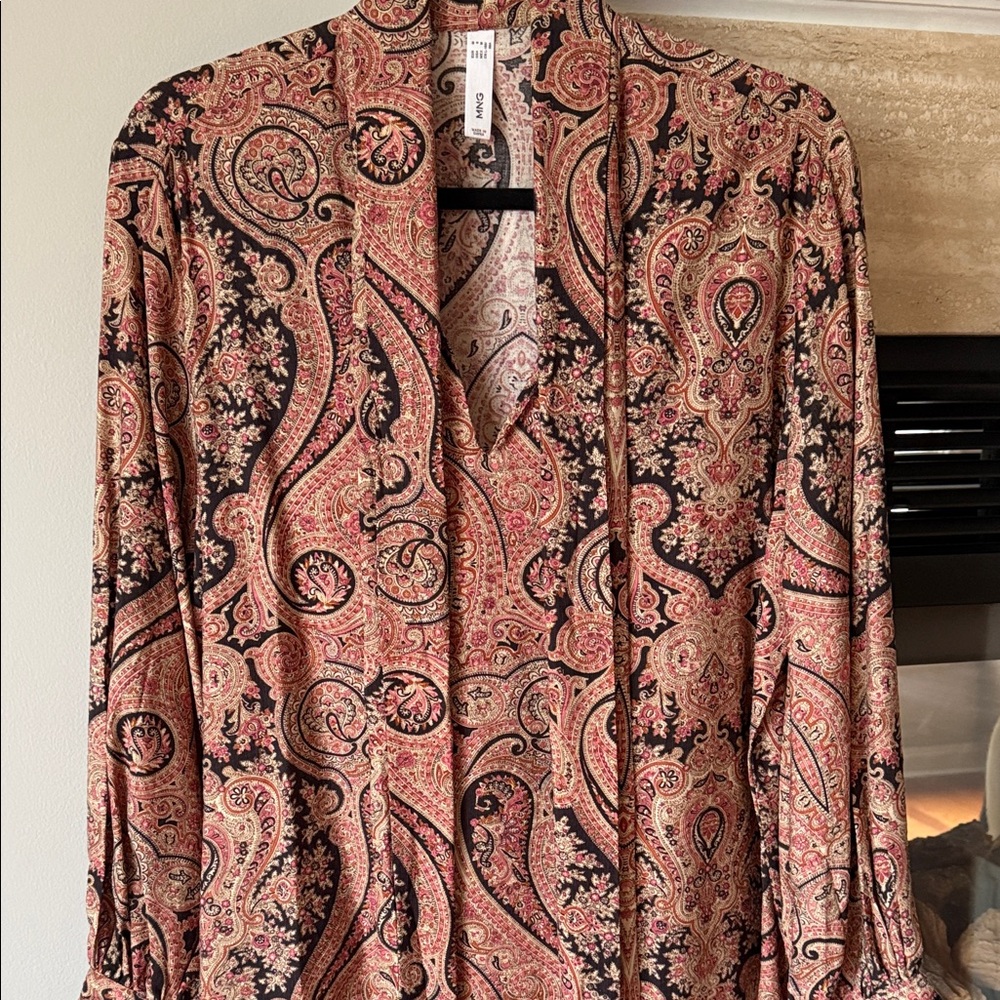 Mango Multicolor Paisley Blouse NWOT